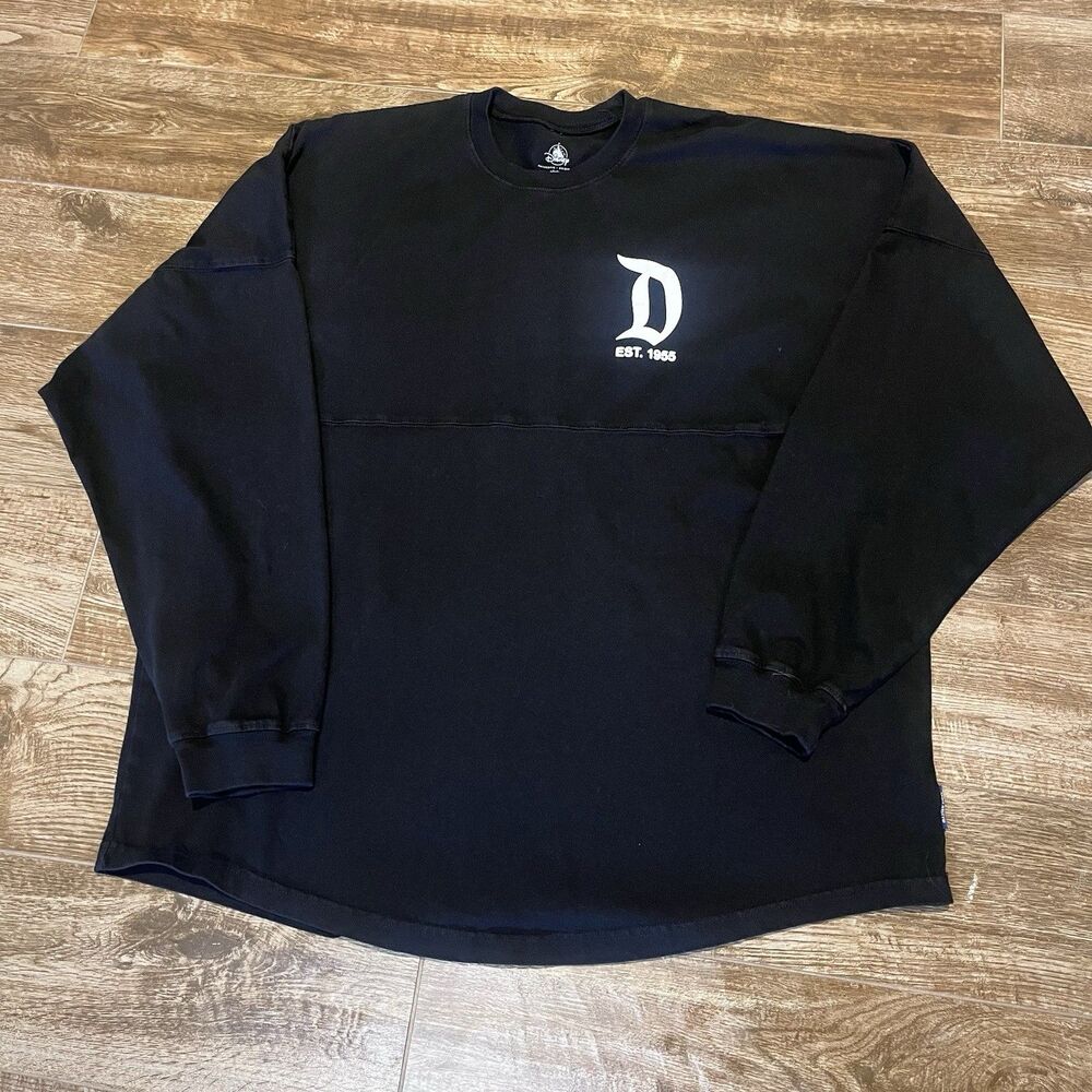 Disney Spirit Jersey Shirt XL Black Disneyland Resort Pullover Long Sleeve